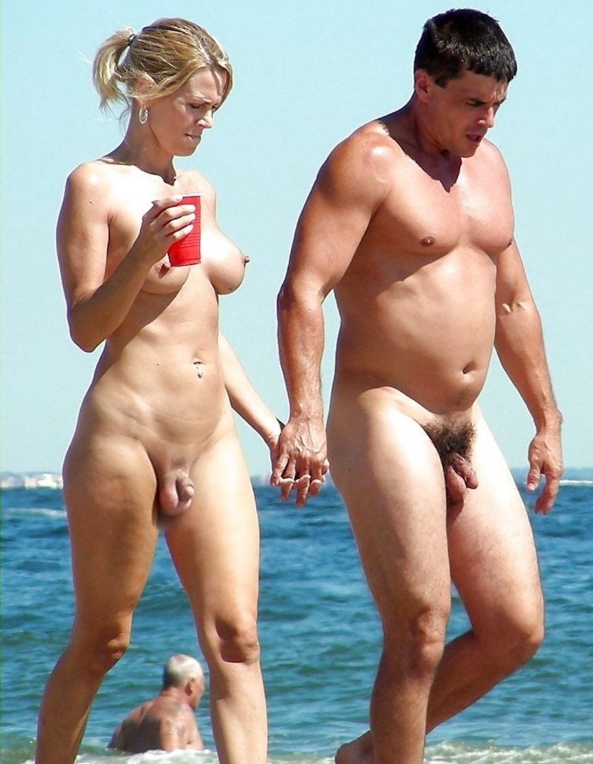 Naked couples on the beach
